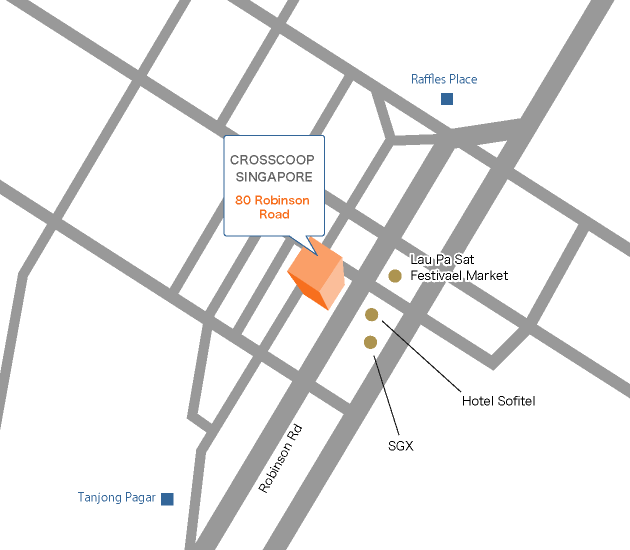 シンガポールレンタルオフィスのアクセスマップ