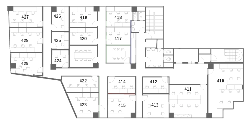 4F 個室&シェアオフィスフロア