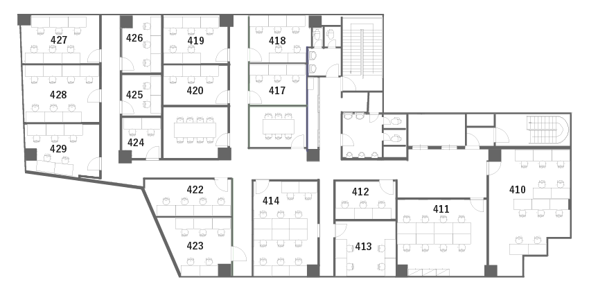 4F 個室&シェアオフィスフロア