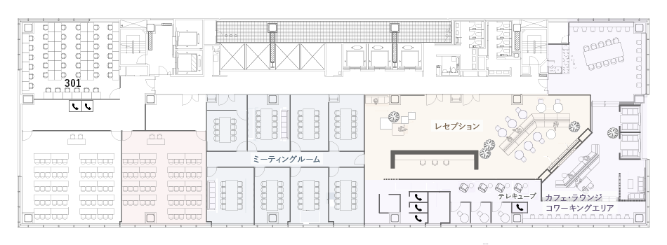 レンタルオフィス新橋3Fフロアレイアウト