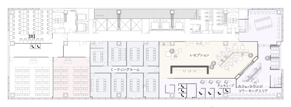 レンタルオフィス新橋3Fフロアレイアウト
