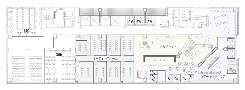 レンタルオフィス新橋3Fフロアレイアウト