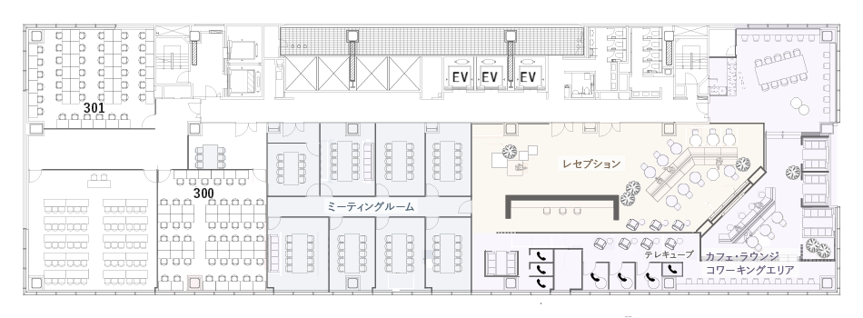 レンタルオフィス新橋3Fフロアレイアウト