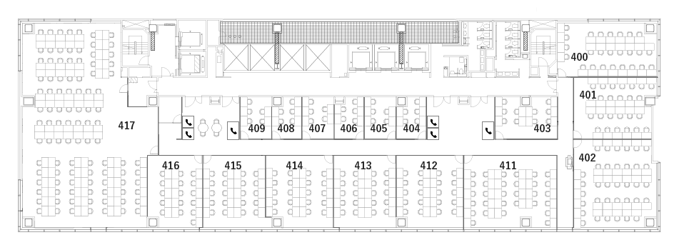 レンタルオフィス新橋4Fフロアレイアウト