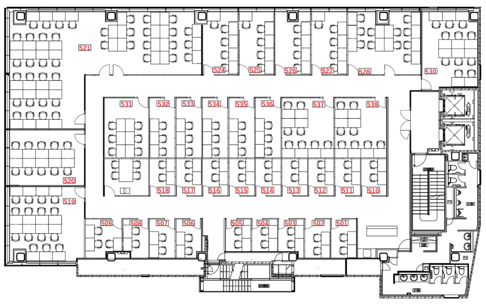 六本木レンタルオフィスのフロアマップ5F