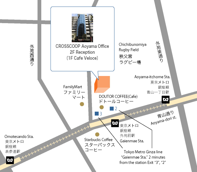 青山レンタルオフィスのアクセスマップ